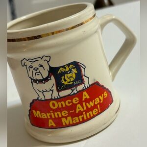 VTG Once A Marine-Always A Marine Jiggs Chesty Bruno Bulldog Mascot Coffee Mug